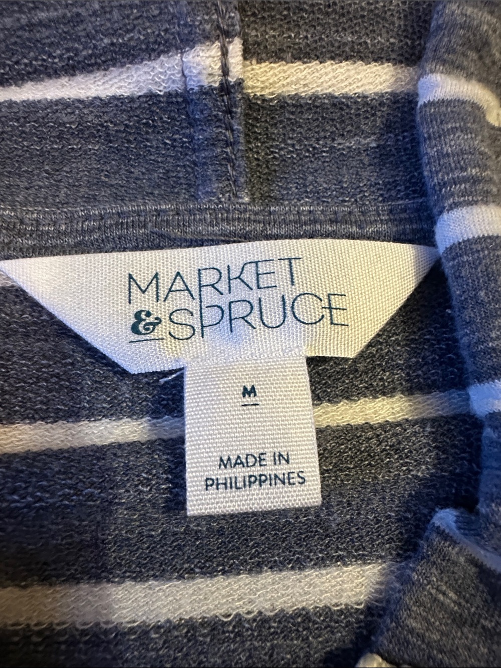 Market & Spruce Blue and White Striped Hoodie - Picture 2 of 8
